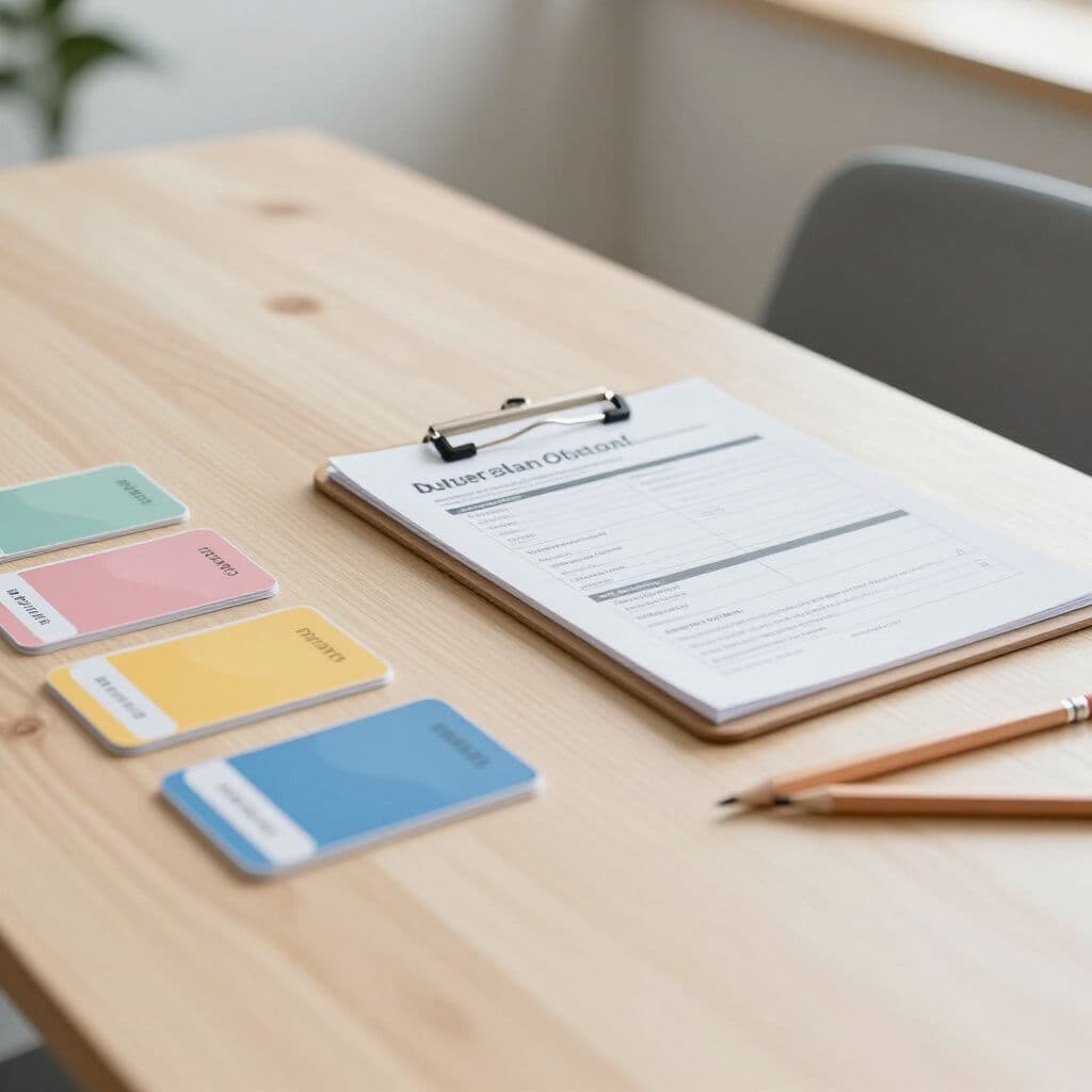 Advocacy planning materials on a desk